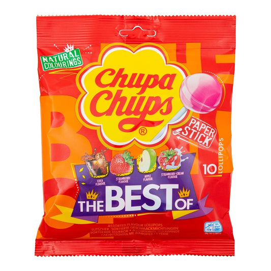 Chupa Chups The Best of 10 Assorted Flavor Lollipops 120g
