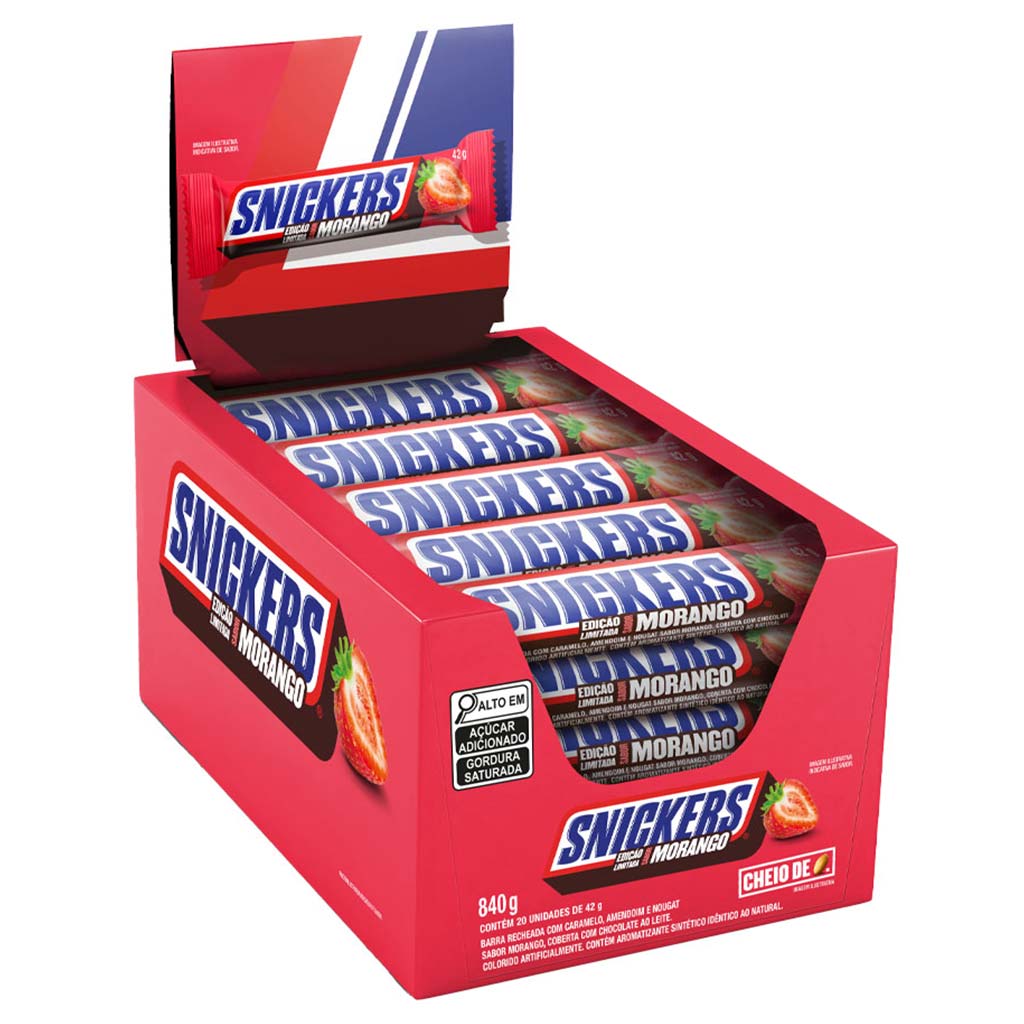 Snickers Morango Chocolate Bar 42g Limited Edition (Brazil)