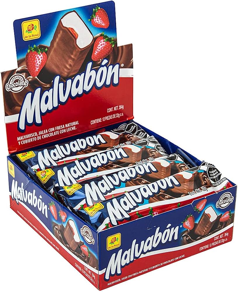 Malvabon Chocolate Marshmallow with Strawberry 12pck x 22g (Mexico)