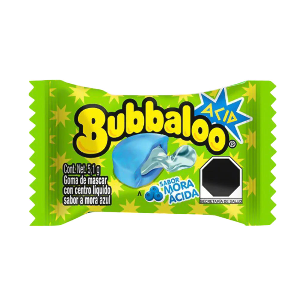 Bubbaloo Gum Sour Blueberry 47pck (Mexico)