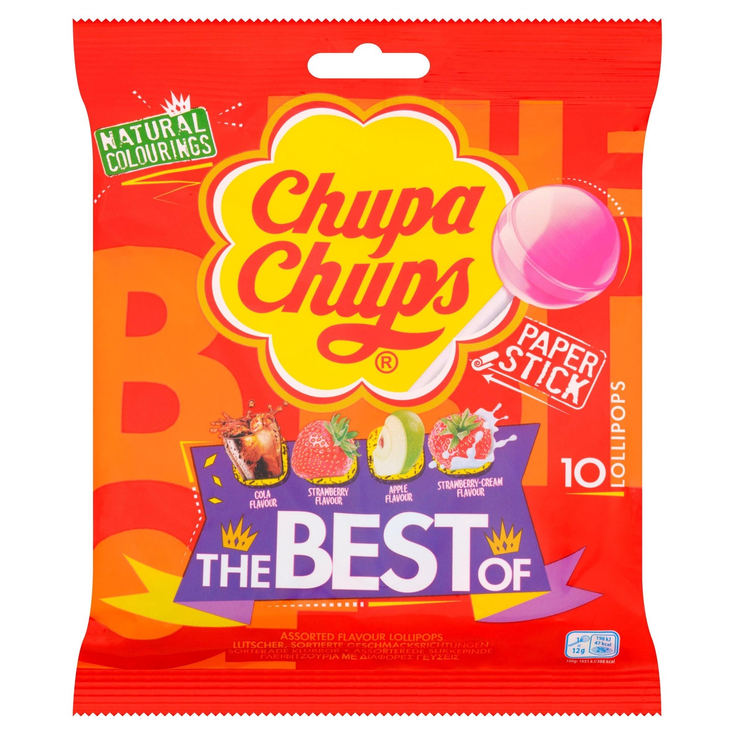 Chupa Chups The Best of 10 Assorted Flavor Lollipops 120g
