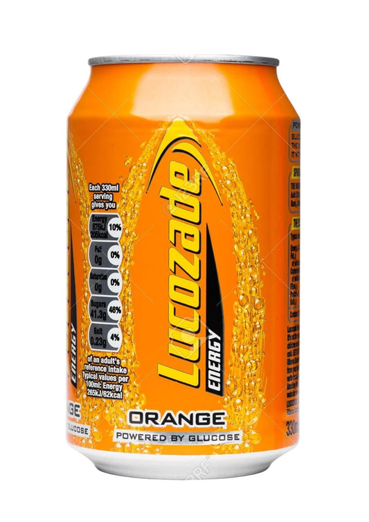 Lucozade Orange Energy Drink 330ml Can (Ireland)