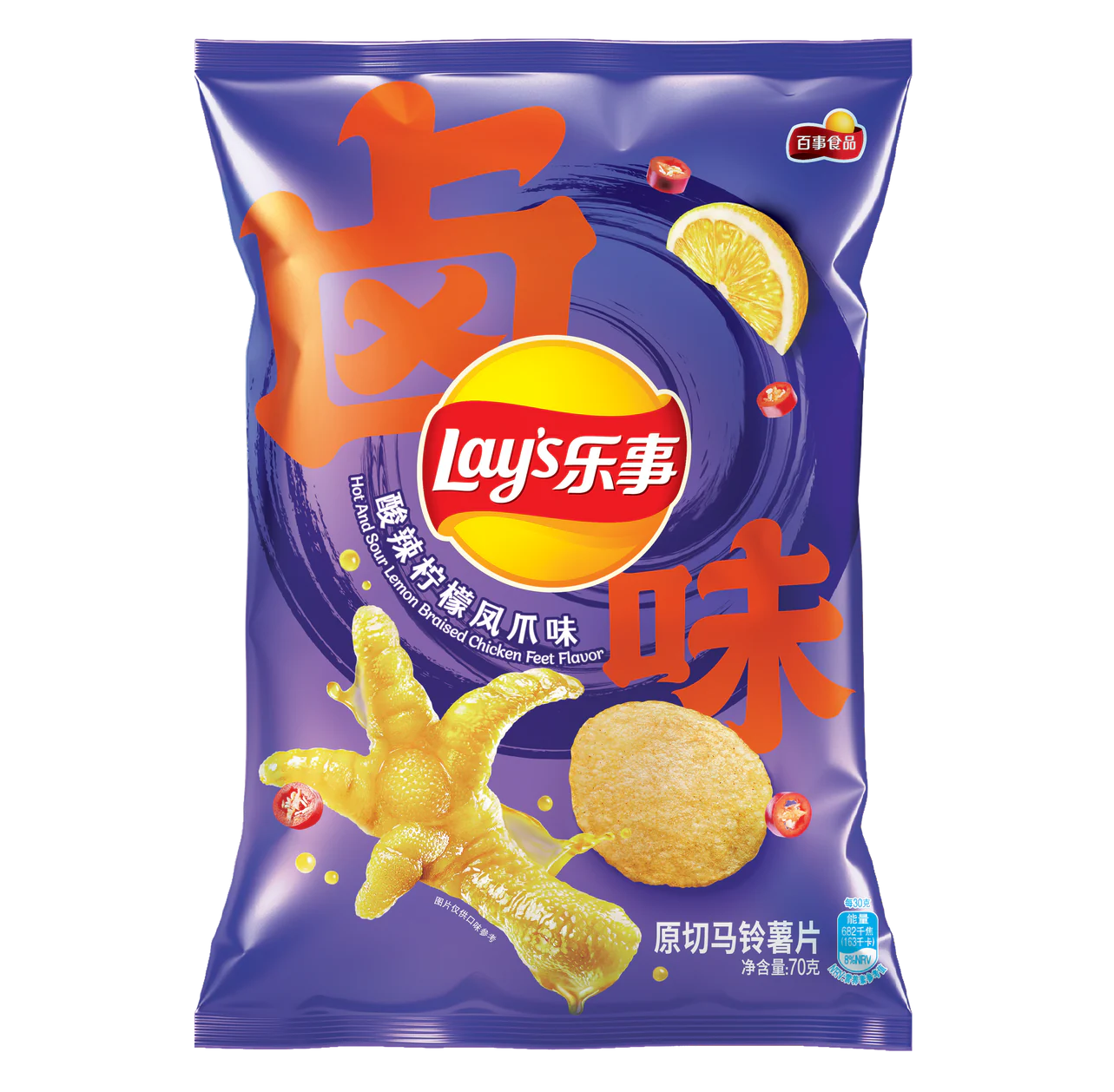 Lays Chips Lemon Sour Chicken Feet 70g (China)