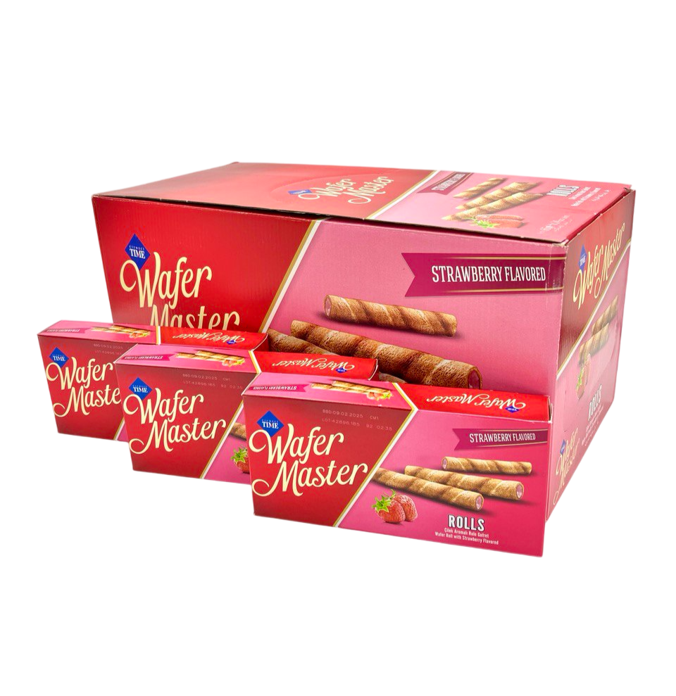 Cizmeci Time Master Wafer Strawberry Rolls 65g (Turkey)