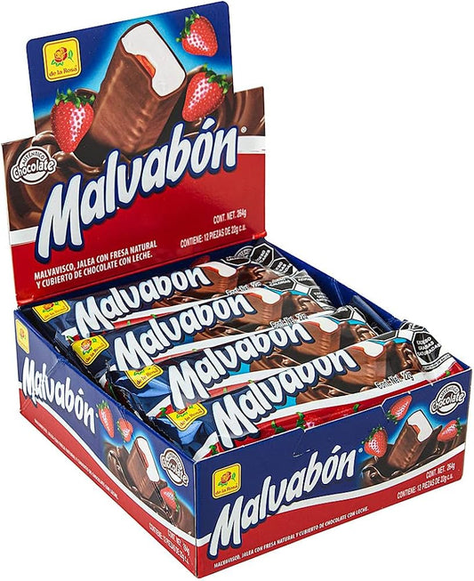 Malvabon Chocolate Marshmallow with Strawberry 12pck x 22g (Mexico)