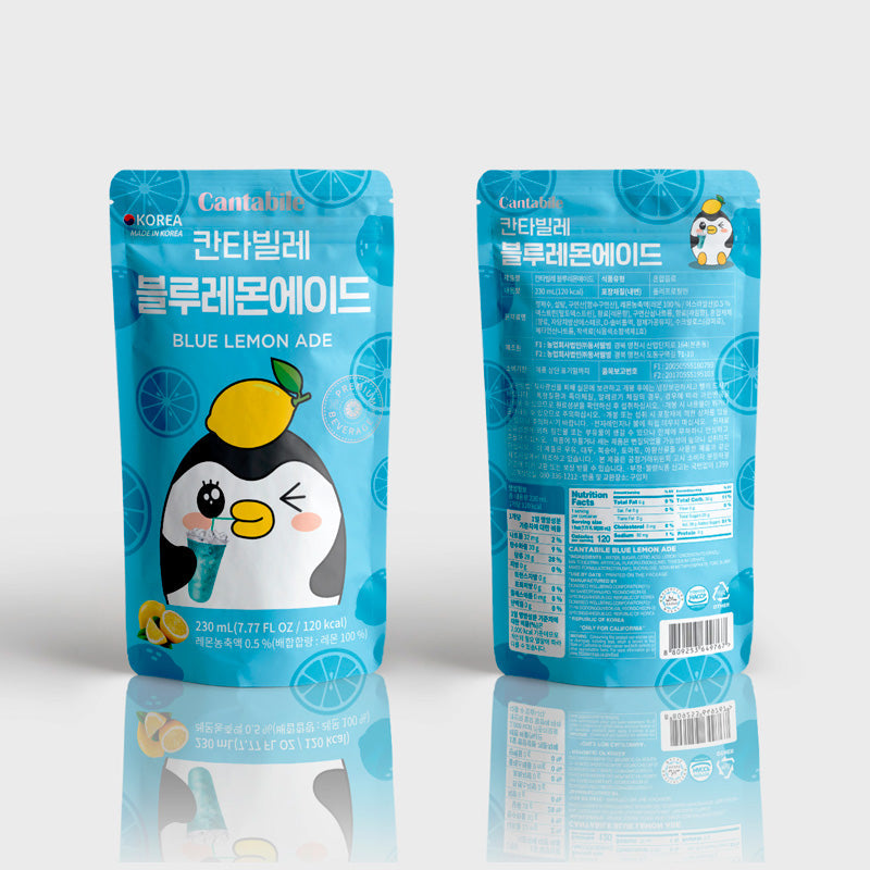 Cantabile Blue Lemon Ade Pouch Drink 230ml (Korea)