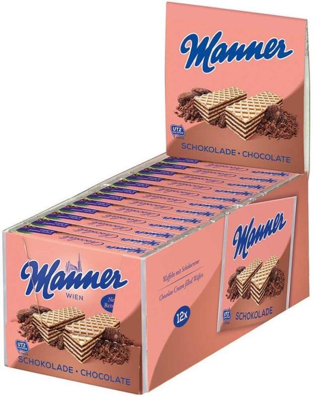 Manner Schoko Brownie Wafers 75g (Austria)