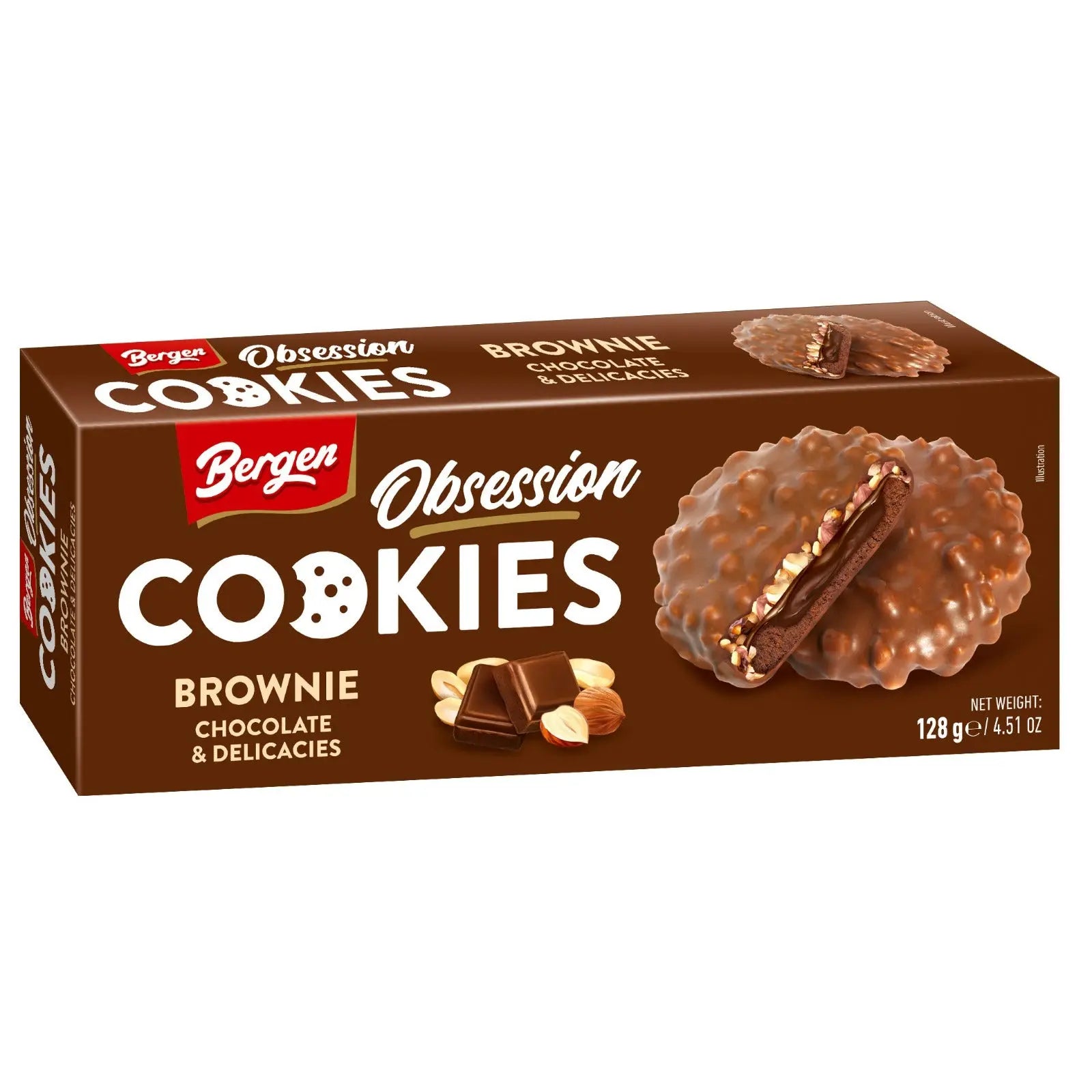 Bergen Cookies - Brownie Chocolate & Nuts 128g (Poland)