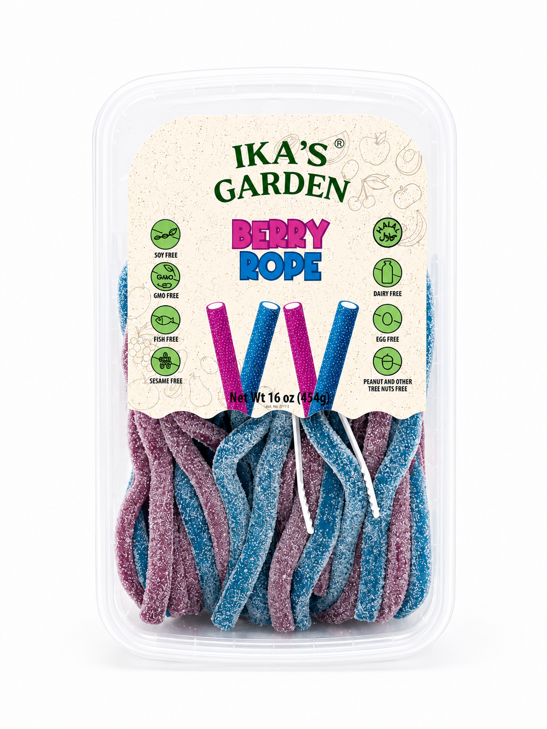 Ika's Garden Sour Ropes Berry 454g