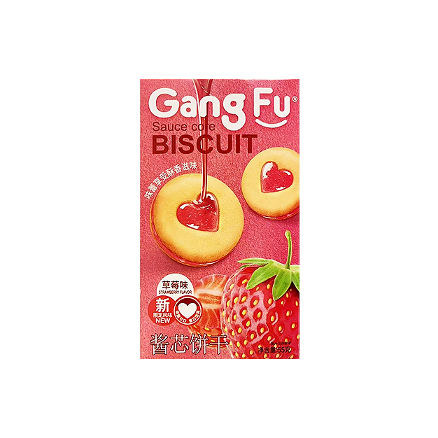 Gangfu Sauce Core Strawberry Flavor Biscuit 55g (China)