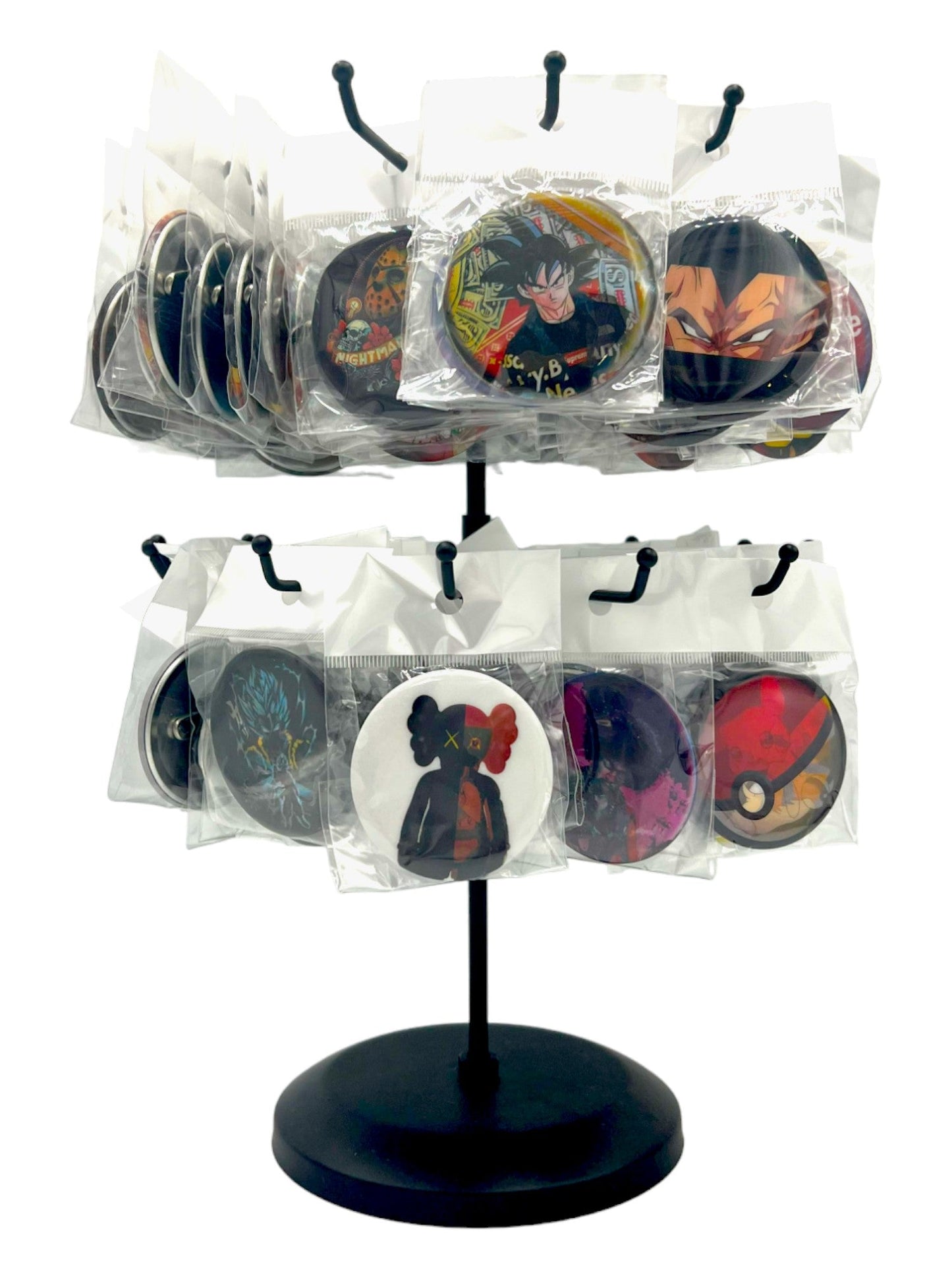 3D Anime & Character Figurine Metal Pins (100 pack with display)