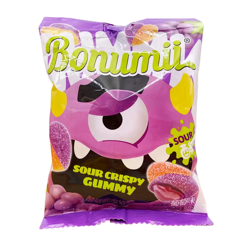 Bonumii Sour Sandy Crispy Gummy Grape Flavor 72g (China)