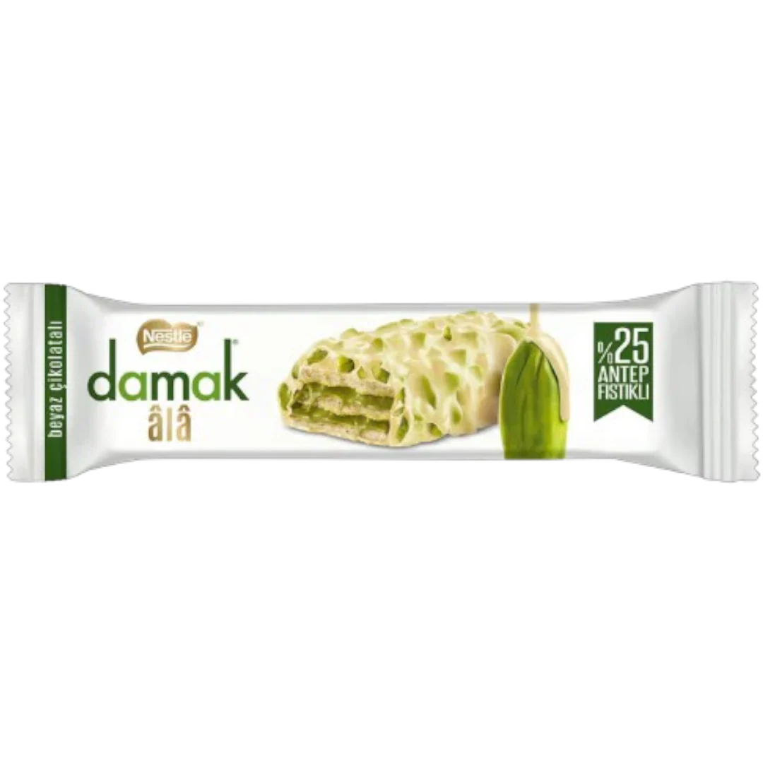 Damak Ala White Chocolate Wafer With Pistachio Cream 30g (Turkey)
