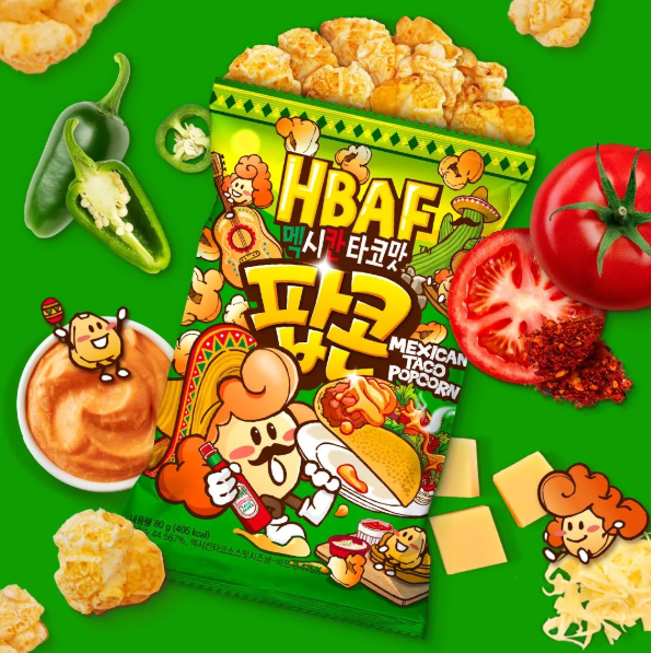 HBAF Mexican Taco Popcorn 80g (Korea)