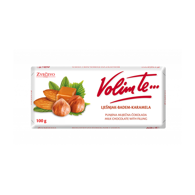 Zvecevo Hazelnut Almond Caramel Chocolate 100g (European)