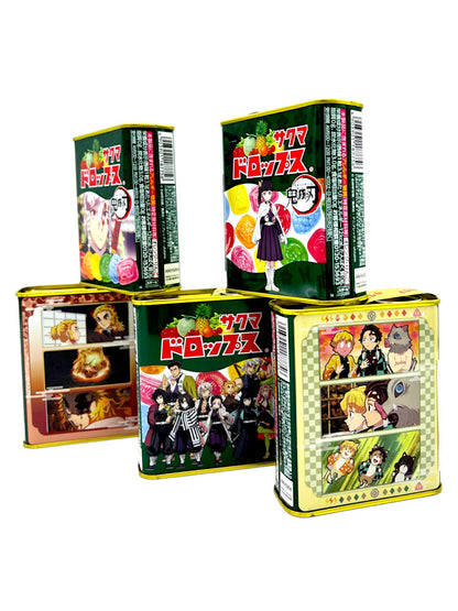 Sakuma Drops Damon Slayer, Kimetsu no Yaiba Hard Fruit Candy (Pack of 5) (Japan)