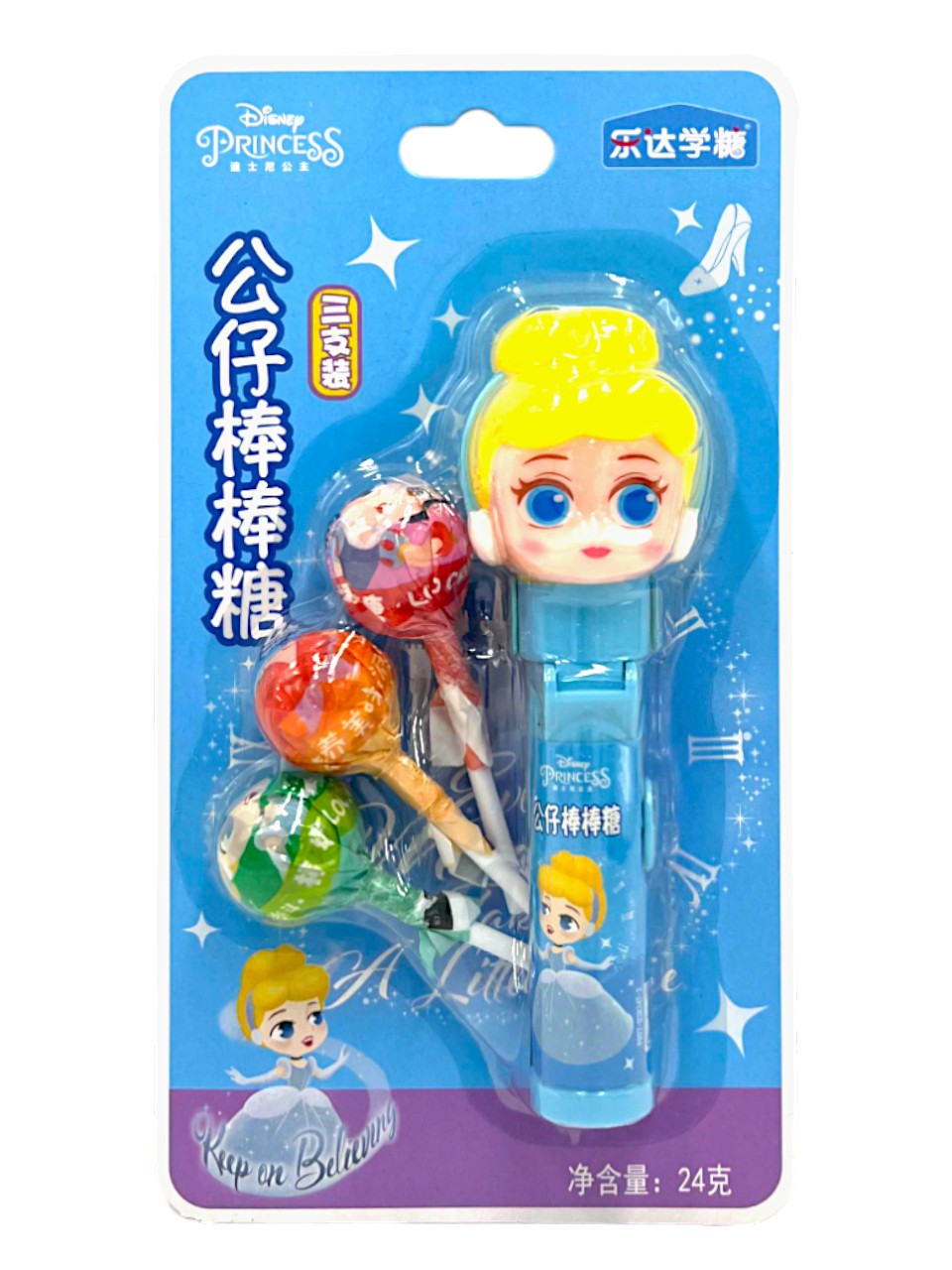 Leda-Disney Princess Doll Lollipop Mix Fruit 24g (6pck)