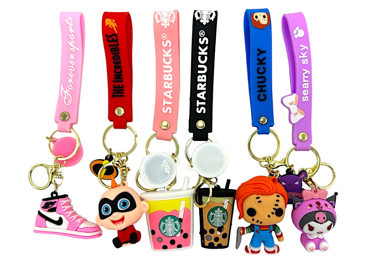 Anime & Character Figurine Keychains (variety 10 pack)