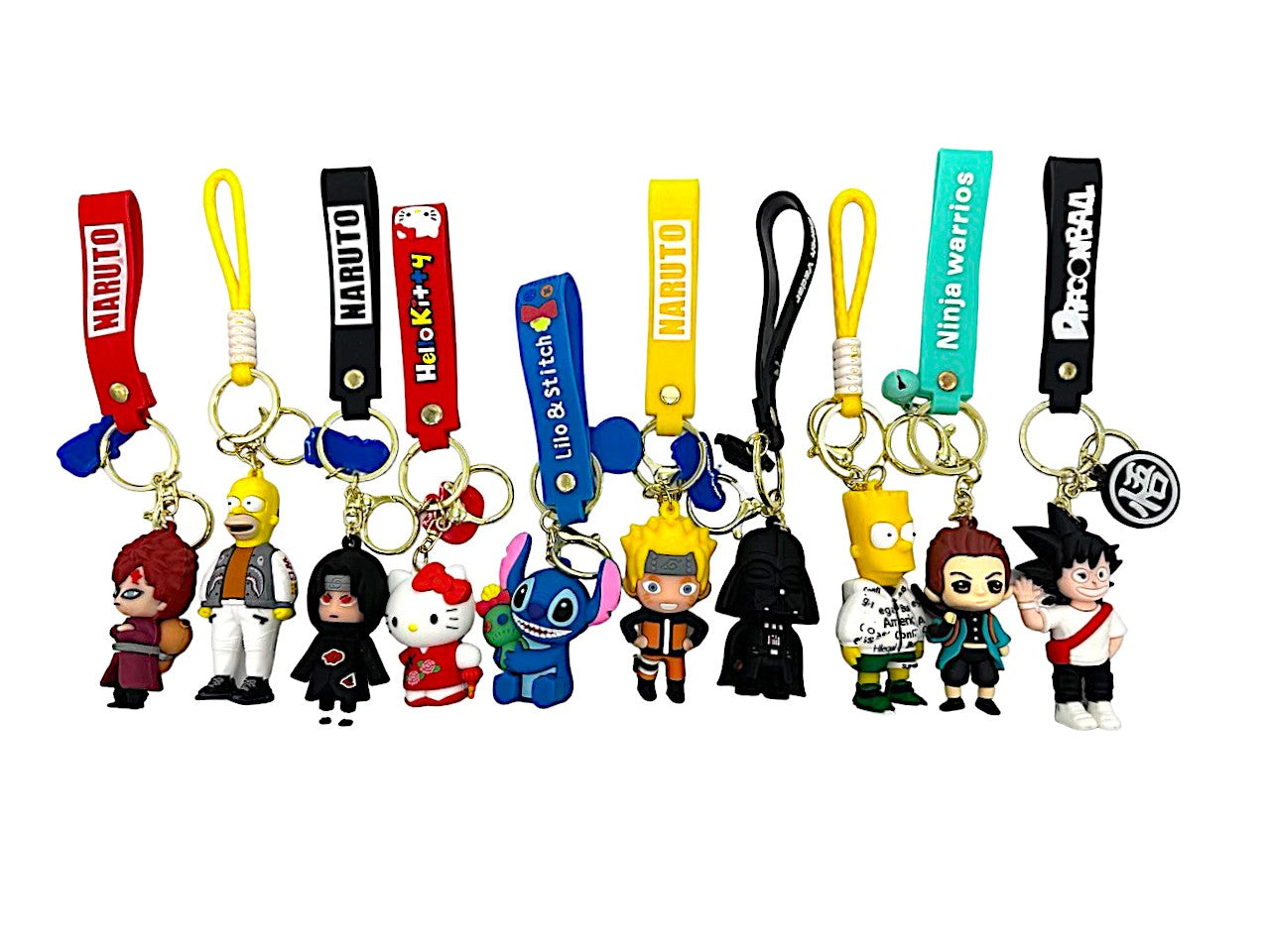 Anime & Character Figurine Keychains (variety 10 pack)