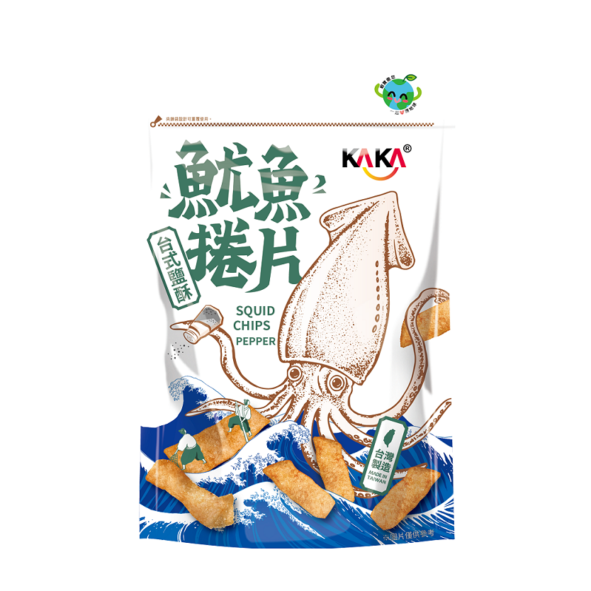 KAKA Squid Chips - Pepper & Salt 80g (Taiwan)