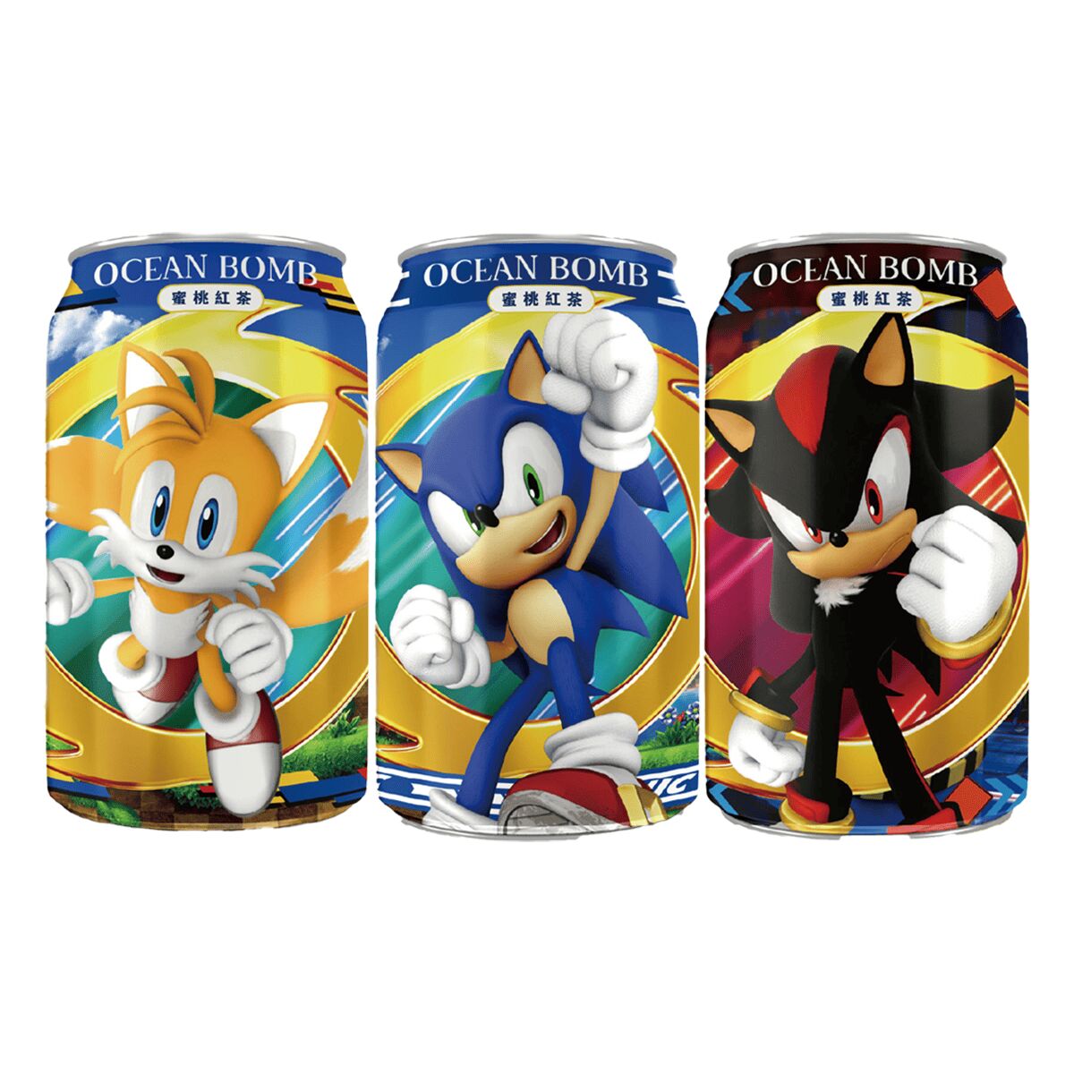 Ocean Bomb Sonic the Hedgehog Fruit Tea Peach Black Tea 315ml (Taiwan)