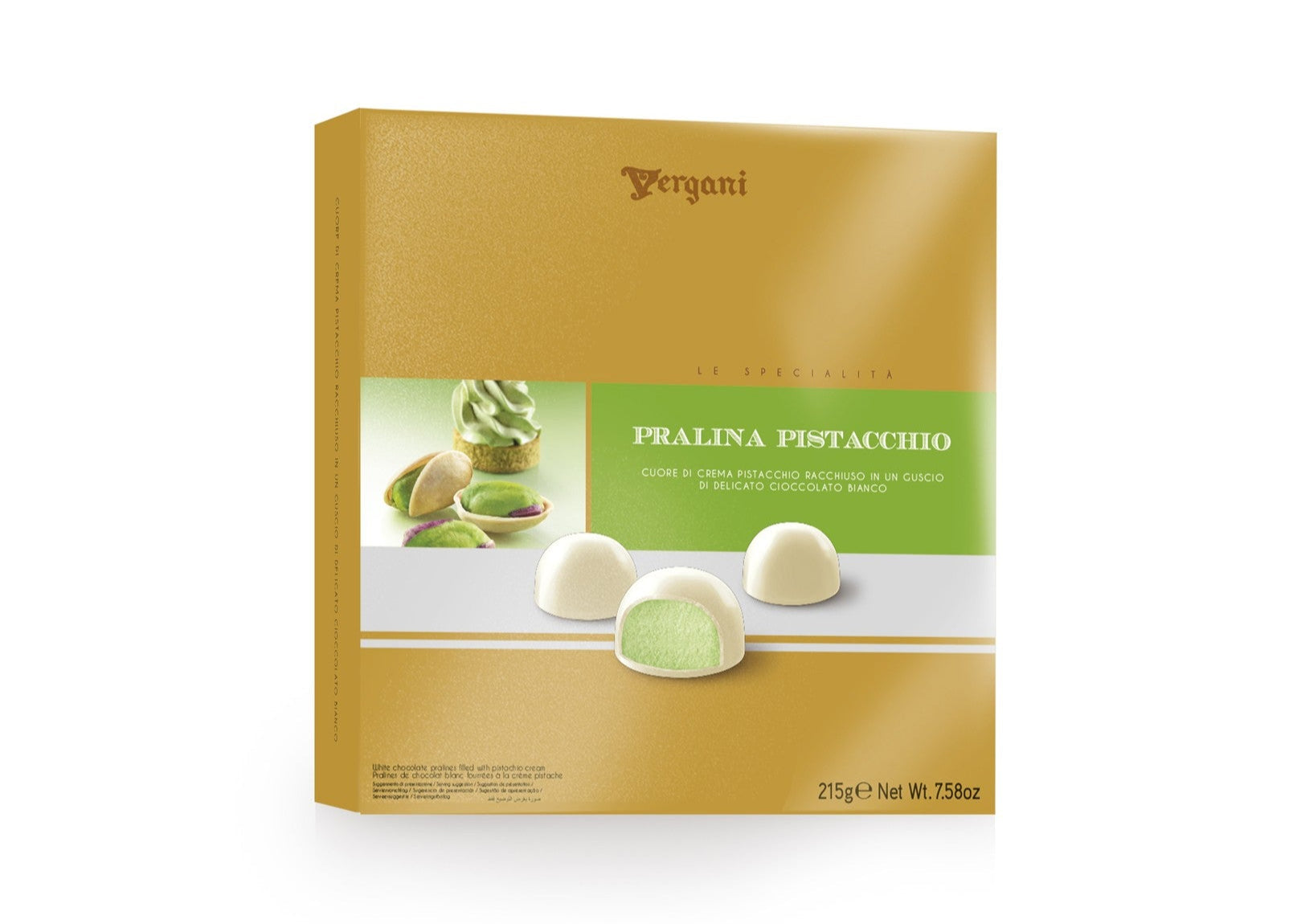 Vergani White Chocolate Pistachio Pralines 215g (Italy)