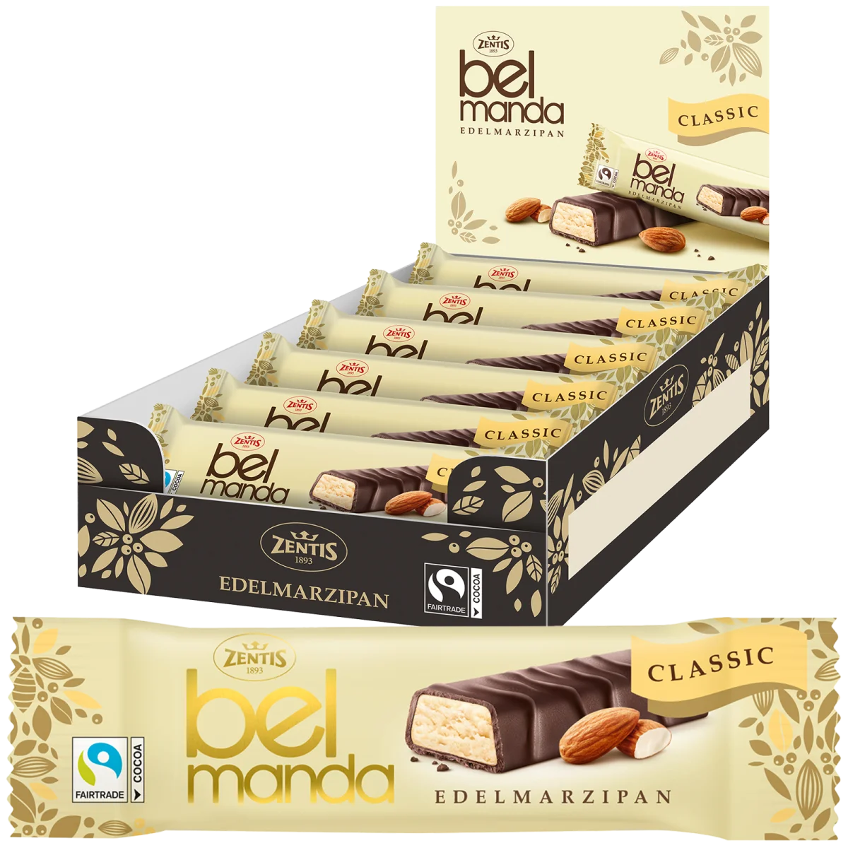 Zentis Belmanda Marzipan Riegel 40g (Germany)